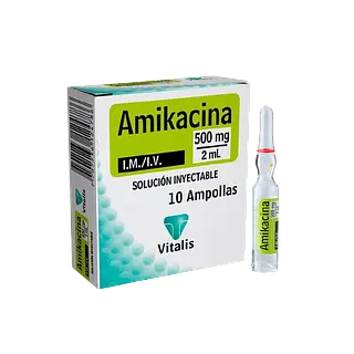 Amikacina 500mg/2ml Sol Iny C*10 Amp X 2ml Vitalis