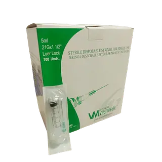 Jeringa 5 Ml C/A 21g X 1 1/2 * 100 Vital Medic