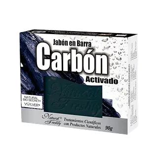 Jabon De Carbon Activado Barra 90 Gr Natural Freshly