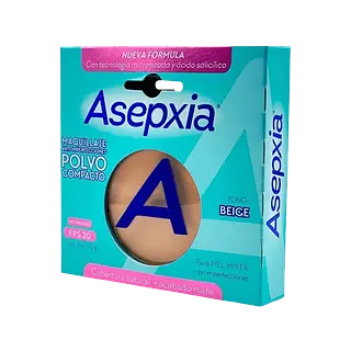 Polvo Compacto Asepxia Beige Medio Caja 10 Gr Nueva Form Genomma Lab