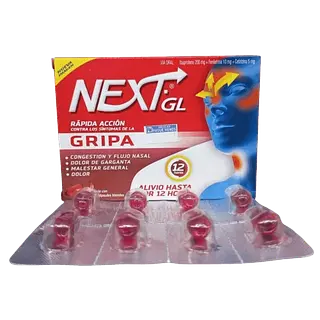 Next Gl Gripa 200mg/10mg/5mg Caja 8 Capsulas Genomma Lab
