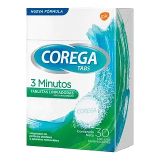 Corega Tab Efervecentes 3 Minutos Caja*30 Haleon