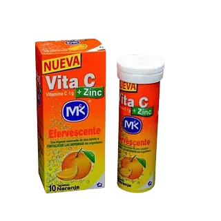 Vitamina C+ Zinc 1gr Efervte Naranja- Vita C Tubo X 10 Mk Tq