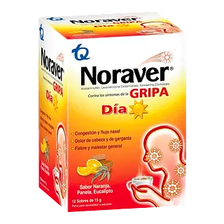 Noraver Gripa Bebida Dia Caja X 12 Sobr De 16 Gr Tq