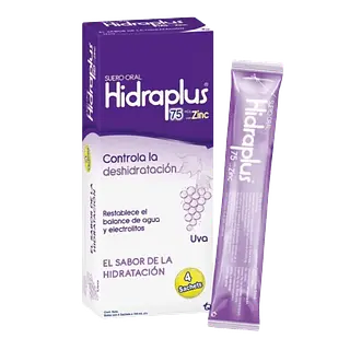 Hidraplus 75meq+Zinc Uva Caja X 4 Sachets Tq