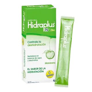 Hidraplus 75meq+Zinc Manzana Caja X 4 Sachets Tq