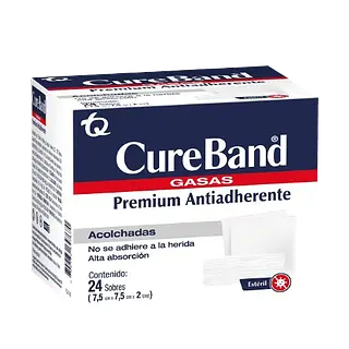 Cureband Gasa 7.5x7.5cm Sobre X2 Est Caja X 24 Tq