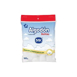 Algodon Bolitas 100g Bolsa X 100 Gr Mk Tq